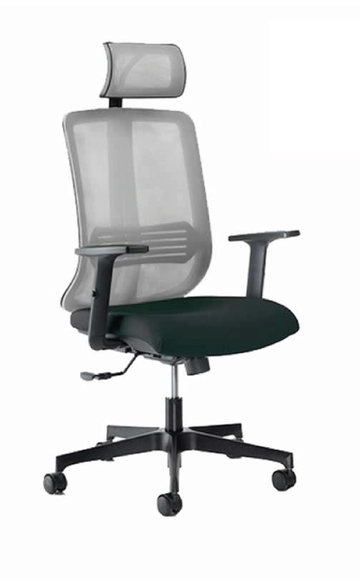 Vertigo Gray con braccioli regolabili e base nera
