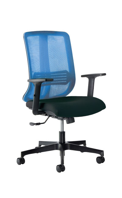 Vertigo Blu con braccioli regolabili e base nera