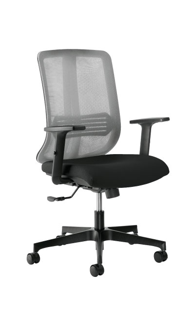 Vertigo Grey con braccioli regolabili e base nera